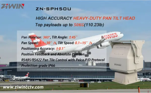 ZN-SPH50U wysoka dokładność Heavy-Duty Pan Tilt Head